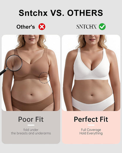 Sujetador push-up sin aros con escote profundo en V y sin costuras