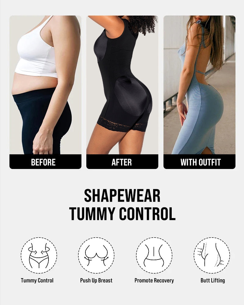 Faja postquirúrgica de ultra compresión – Control abdominal y realce de glúteos con cierre en la entrepierna