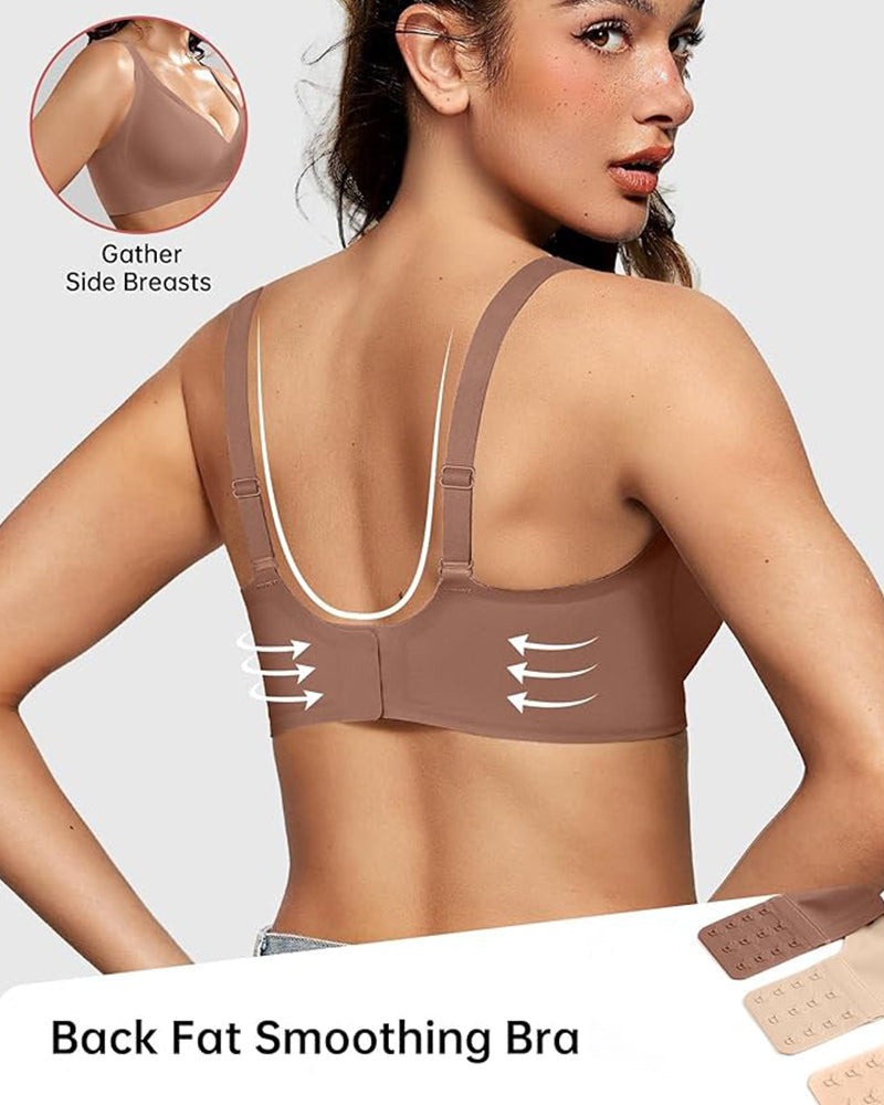 Sujetador push-up sin aros con escote profundo en V y sin costuras