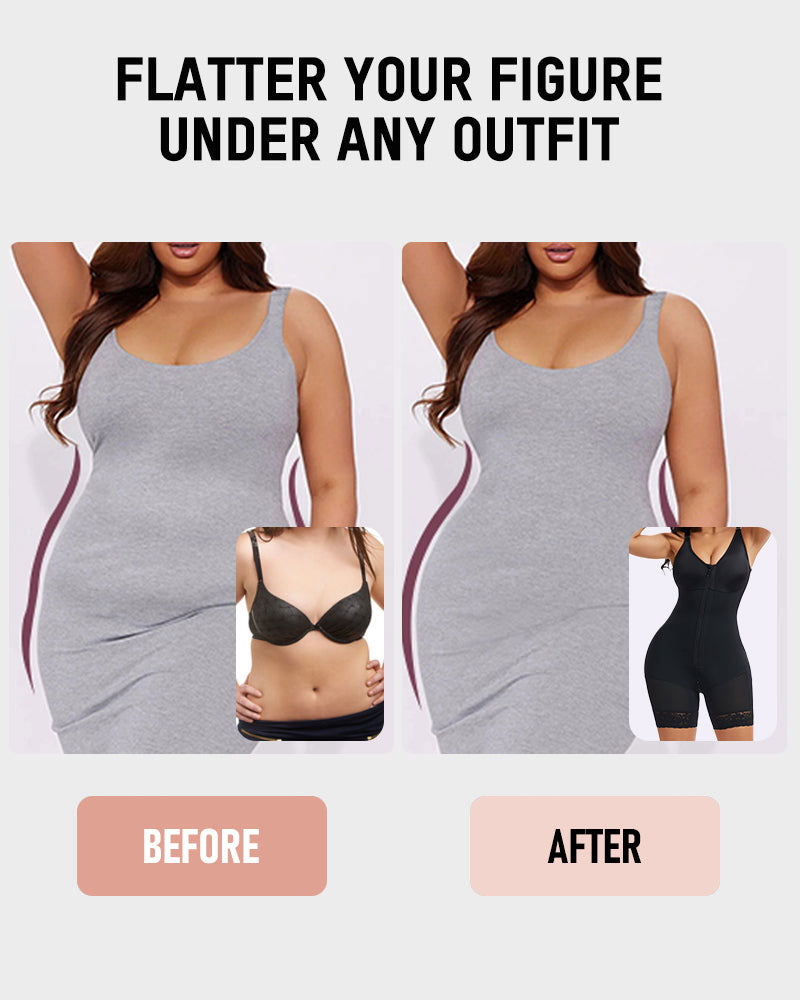 Faja colombiana con control abdominal y realce de glúteos, con cierre en la entrepierna